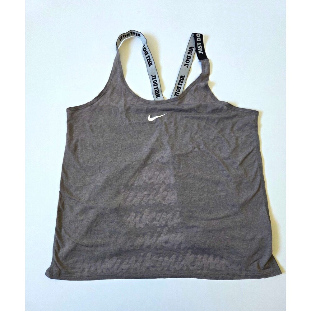 Nike Women’s Gray Just Do It Racerback Tank Scoop Neck Polyester XL